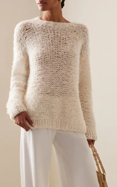The Row Eryna Hand-Knit Alpaca-Silk Sweater - Neutral - XL | Thumbnail 2
