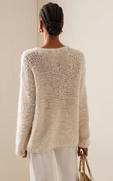The Row Eryna Hand-Knit Alpaca-Silk Sweater - Neutral - XL | Thumbnail 8
