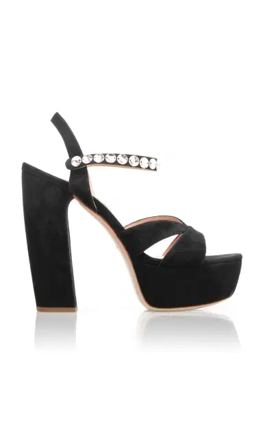 Miu Miu Jeweled Strap Suede Platform Sandal | Thumbnail 7