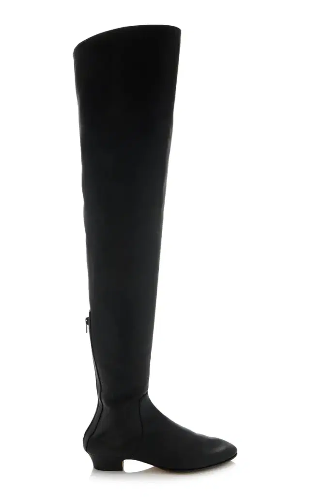 Awar Leather Over-The-Knee Boots - Black