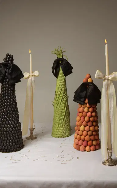 Gohar World Taper Candle With Lace Bow | Thumbnail 3