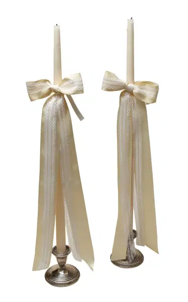 Gohar World Taper Candle With Lace Bow | Thumbnail 1