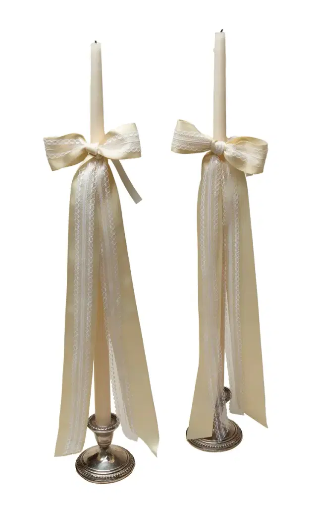 Gohar World Taper Candle With Lace Bow