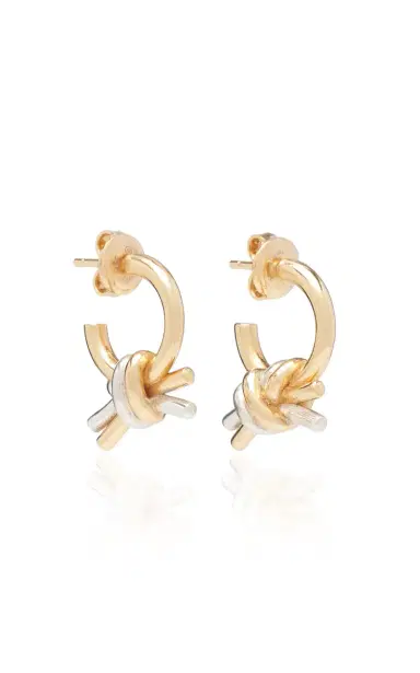 Bottega Veneta 18K Gold Finish Sterling Silver Earrings 2 | Thumbnail 3