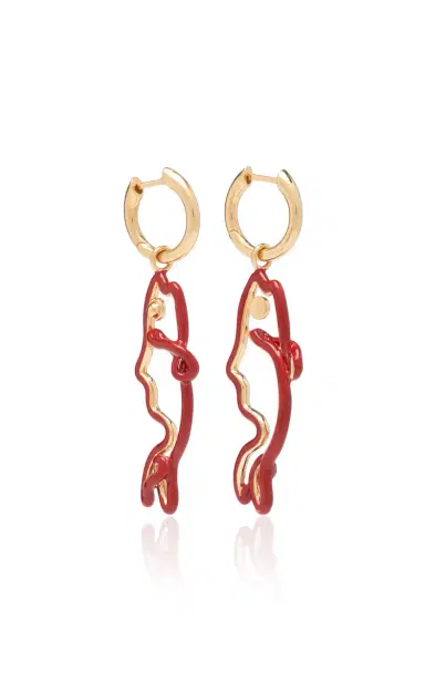 Bottega Veneta Ena 18K Gold Finish Sterling Silver Earrings | Thumbnail 3 Bottega Veneta Ena 18K Gold Finish Sterling Silver Earrings | Thumbnail 3