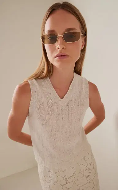 Prada Square-Frame Metal Sunglasses | Thumbnail 2