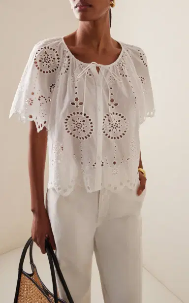 Matteau Broderie Anglaise Cotton Blouse | Thumbnail 3