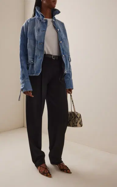 Brandon Maxwell The Harper Denim Balloon Jacket | Thumbnail 3