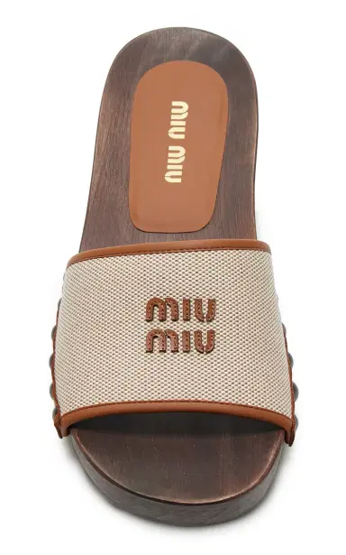 Miu Miu Zoccoli Canvas Clogs | Thumbnail 3