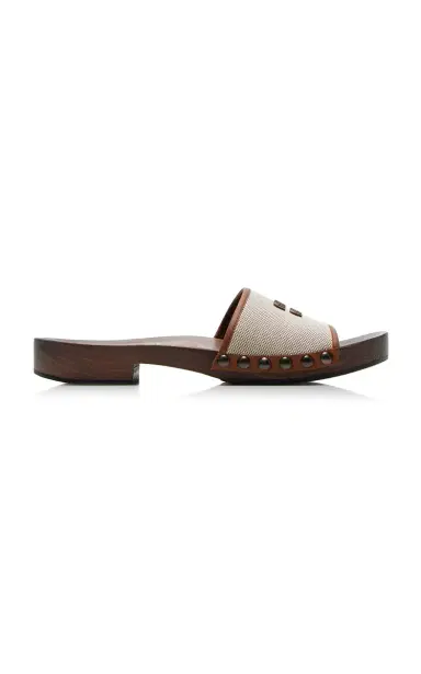 Miu Miu Zoccoli Canvas Clogs | Thumbnail 1