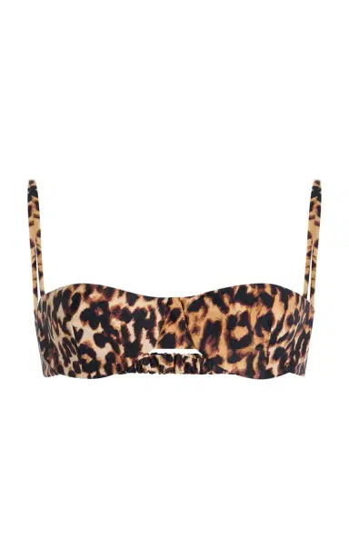 JUILLET SWIMWEAR Ingrid Leopard-Print Bikini Top | Thumbnail 1 JUILLET SWIMWEAR Ingrid Leopard-Print Bikini Top | Thumbnail 1