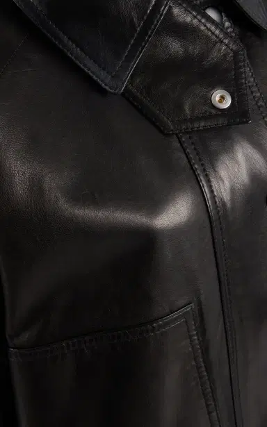Brandon Maxwell The Harper Leather Balloon Jacket | Thumbnail 19