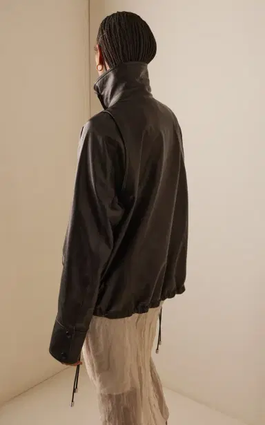Brandon Maxwell The Harper Leather Balloon Jacket | Thumbnail 5