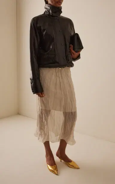 Brandon Maxwell The Harper Leather Balloon Jacket | Thumbnail 10