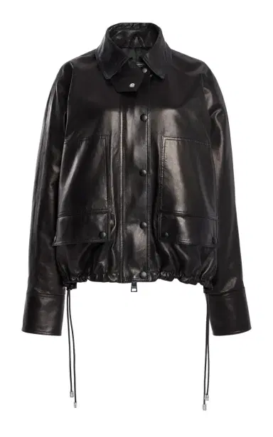 Brandon Maxwell The Harper Leather Balloon Jacket | Thumbnail 1