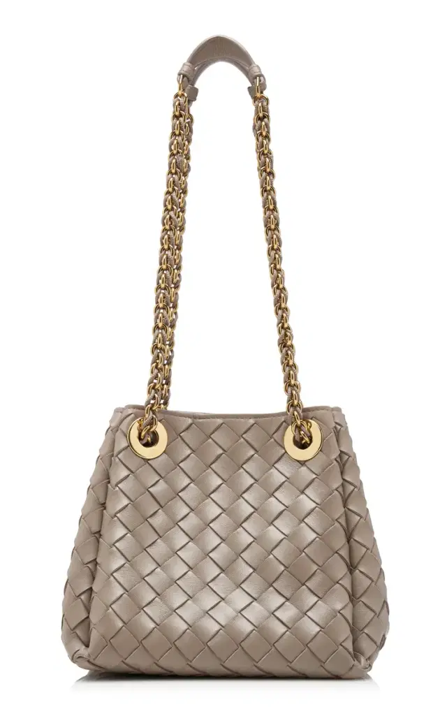 Small Parachute Intrecciato Leather Chain Bag