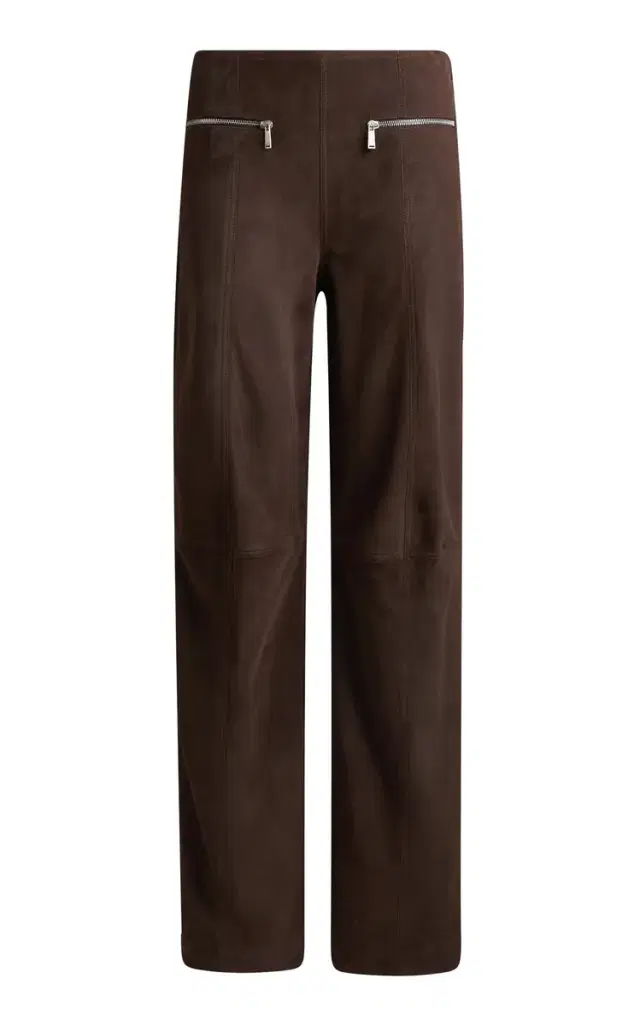 Suede Wide-Leg Pants