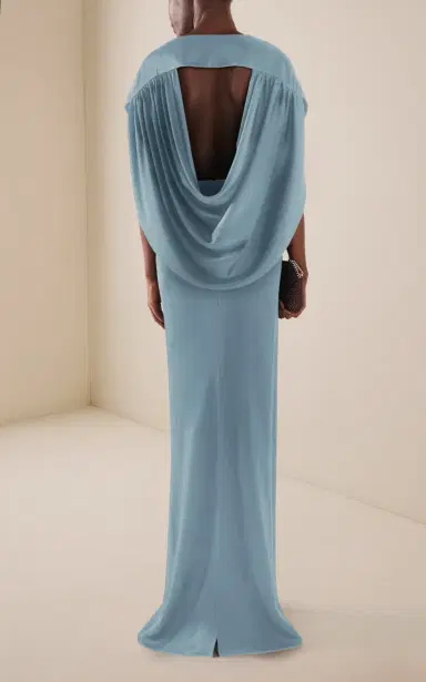 Stella McCartney Satin V Neck Gown | Thumbnail 4