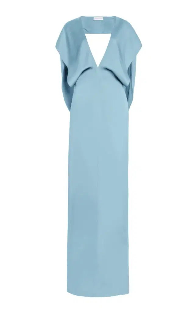 Satin V Neck Gown