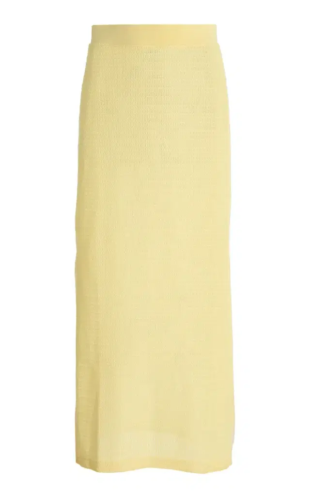 Nicky Open-Weave Knit Maxi Skirt - Yellow