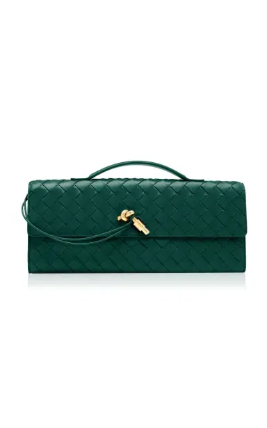 Bottega Veneta Andiamo Intrecciato Leather E/W Clutch | Thumbnail 1 Bottega Veneta Andiamo Intrecciato Leather E/W Clutch | Thumbnail 1