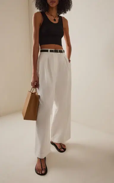 Jenni Kayne Newport High-Rise Cotton Wide-Leg Pants | Thumbnail 2