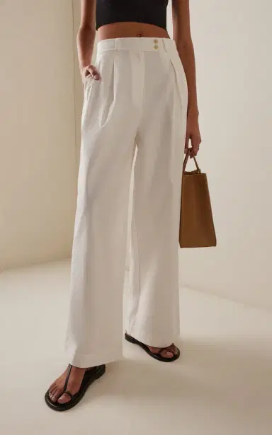 Jenni Kayne Newport High-Rise Cotton Wide-Leg Pants | Thumbnail 3