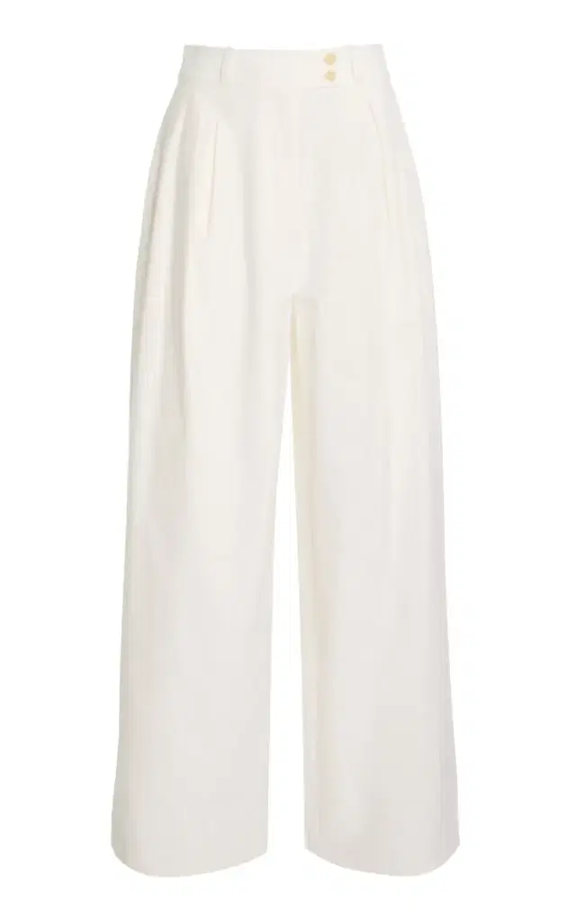 Newport High-Rise Cotton Wide-Leg Pants