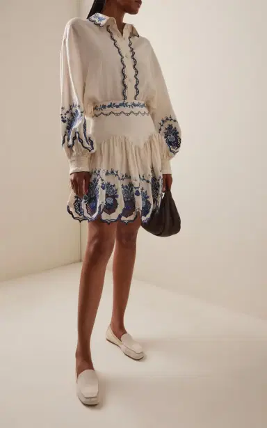 Agua by Agua Bendita Abadía Embroidered Linen Blouse | Thumbnail 4