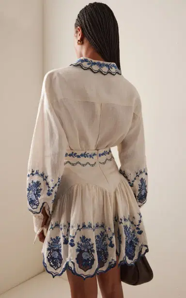 Agua by Agua Bendita Abadía Embroidered Linen Blouse | Thumbnail 5