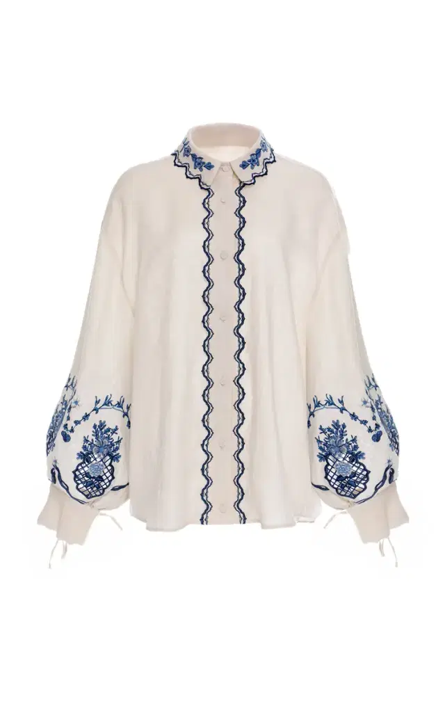 Abadía Embroidered Linen Blouse