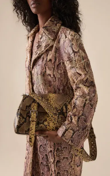 Dries Van Noten Python-Effect Leather Satchel Bag | Thumbnail 2 Dries Van Noten Python-Effect Leather Satchel Bag | Thumbnail 2