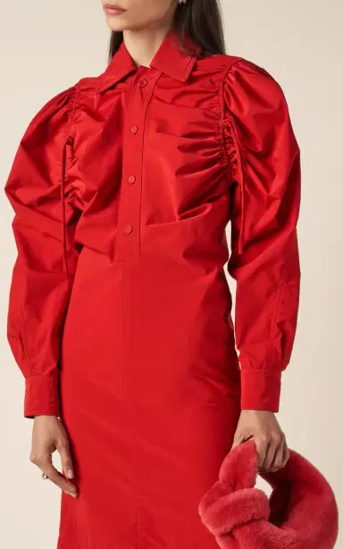 Bottega Veneta Drawstring-Detailed Tech-Wool Midi Shirt Dress | Thumbnail 3 Bottega Veneta Drawstring-Detailed Tech-Wool Midi Shirt Dress | Thumbnail 3