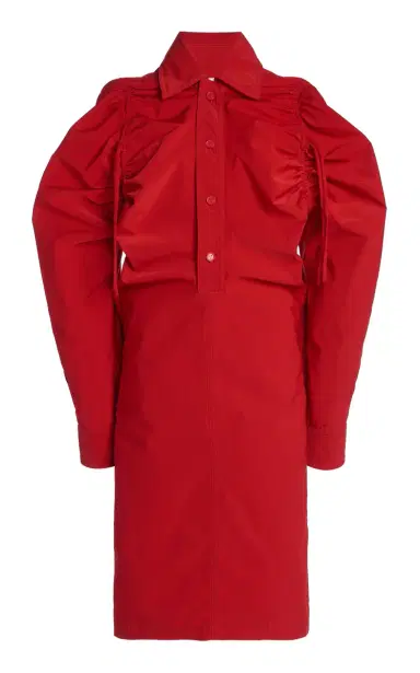 Bottega Veneta Drawstring-Detailed Tech-Wool Midi Shirt Dress | Thumbnail 1 Bottega Veneta Drawstring-Detailed Tech-Wool Midi Shirt Dress | Thumbnail 1