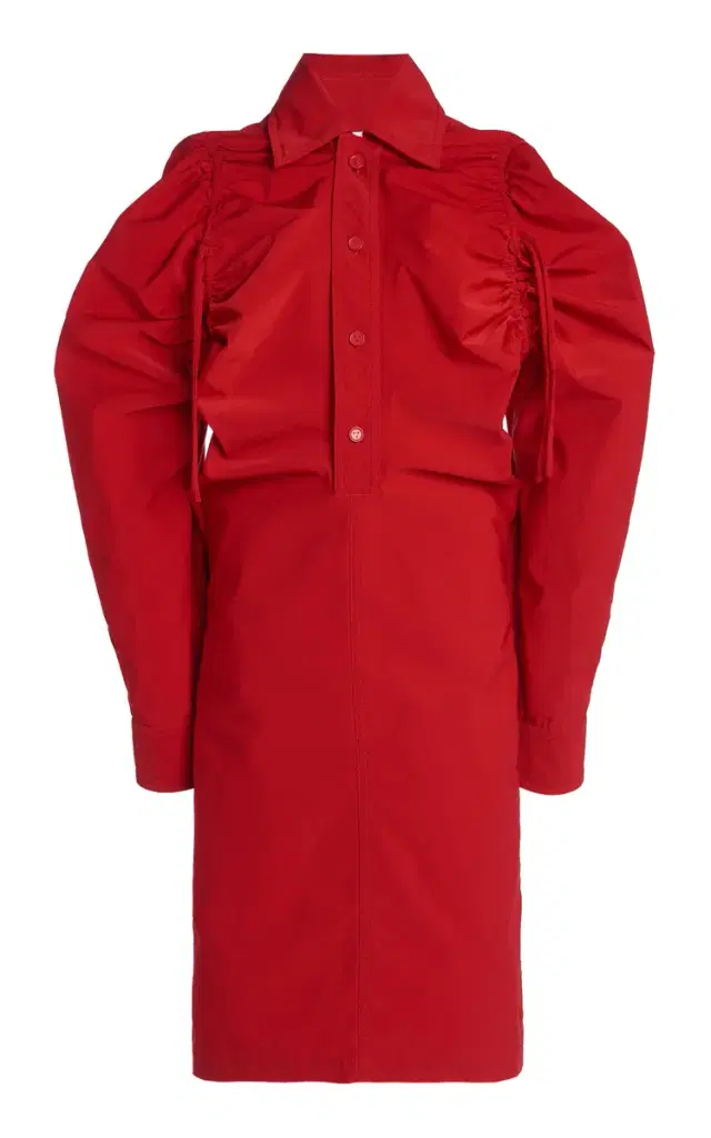 Bottega Veneta Drawstring-Detailed Tech-Wool Midi Shirt Dress