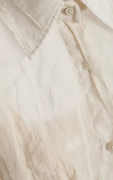 Brandon Maxwell The Billie Shrunken Metallic Organza Shirt | Thumbnail 4