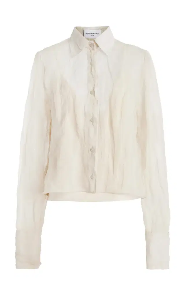 The Billie Shrunken Metallic Organza Shirt