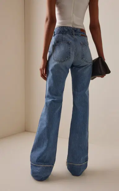 Brandon Maxwell The Alexa Cuffed Rigid Low-Rise Straight-Leg Jeans | Thumbnail 4