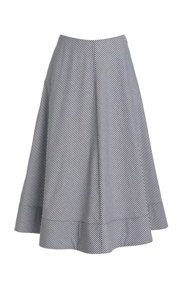 Brandon Maxwell The Knox Low-Rise Pima Cotton Midi Skirt