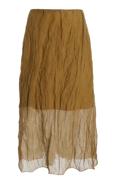 Brandon Maxwell The James Low-Rise Metallic Organza Midi Skirt | Thumbnail 2