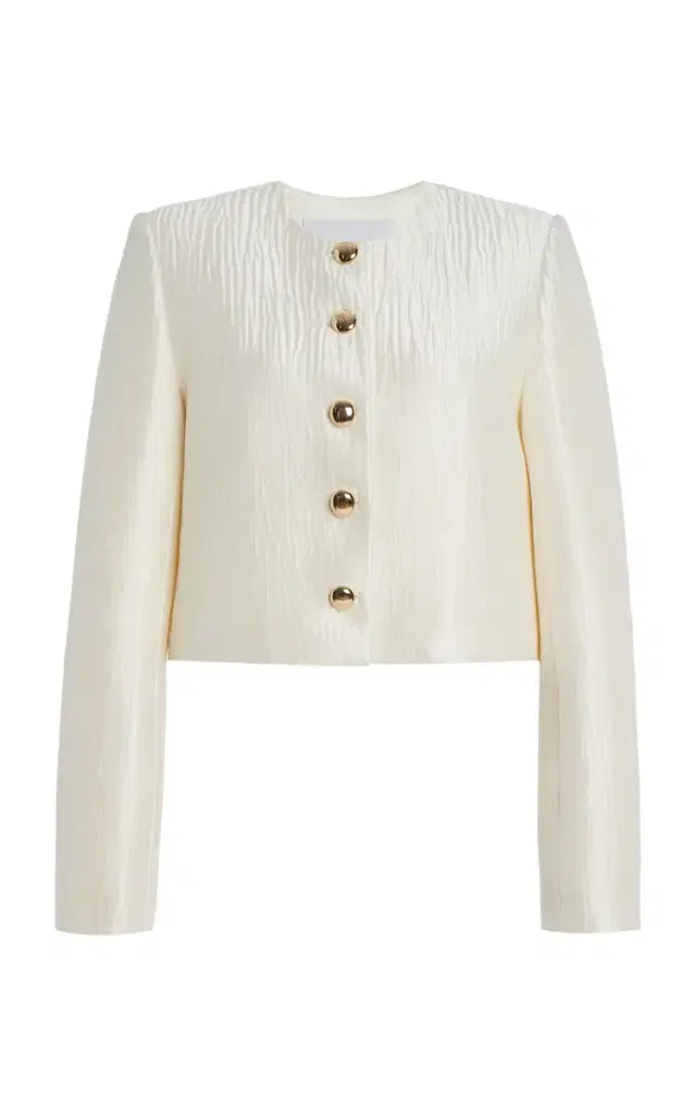 Brandon Maxwell The Ryder Pleated Sponge Silk Jacket