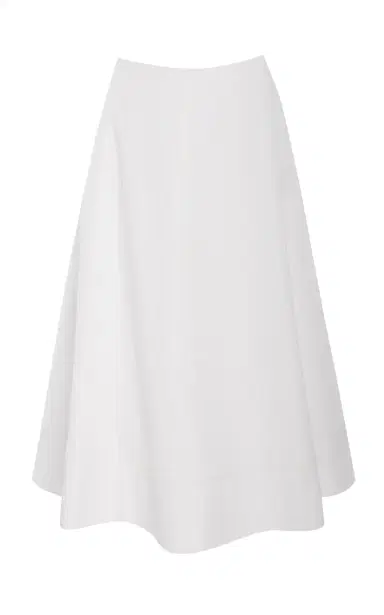 Brandon Maxwell The Knox Low-Rise Cotton Poplin Midi Skirt | Thumbnail 1
