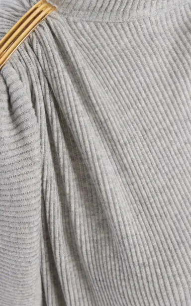 Brandon Maxwell The Lucy Draped Ribbed Jersey Midi Dress | Thumbnail 6