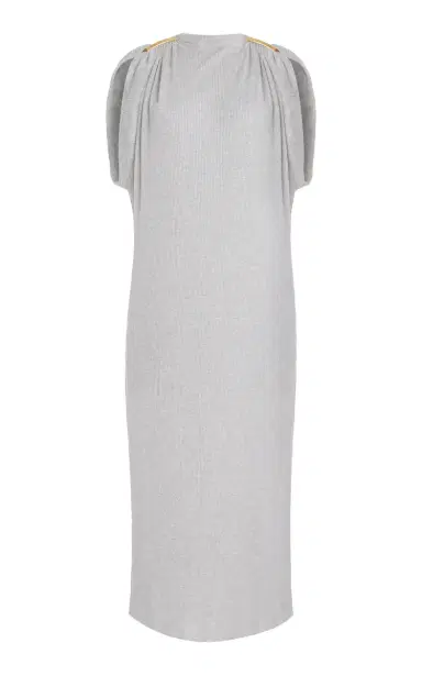 Brandon Maxwell The Lucy Draped Ribbed Jersey Midi Dress | Thumbnail 1