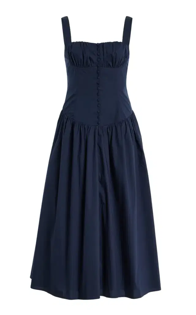Emmett Corset Poplin Midi Dress