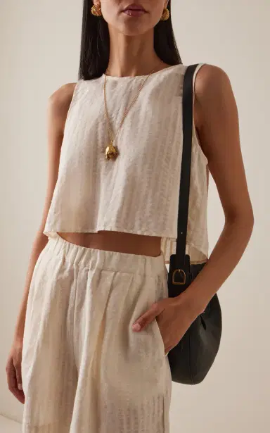 Asceno The Kobe Cotton-Linen Top | Thumbnail 2
