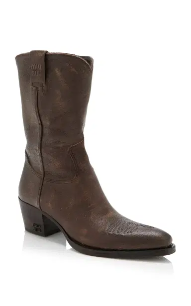 Miu Miu Leather Western Boots | Thumbnail 4 Miu Miu Leather Western Boots | Thumbnail 4