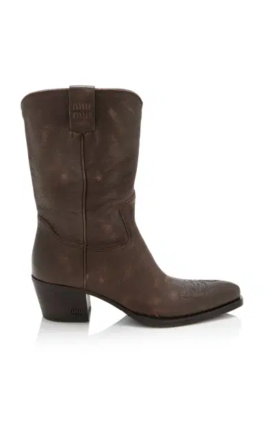 Miu Miu Leather Western Boots | Thumbnail 6 Miu Miu Leather Western Boots | Thumbnail 6