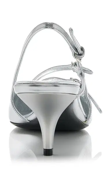 Miu Miu Buckled Metallic Leather Slingback Pumps | Thumbnail 5 Miu Miu Buckled Metallic Leather Slingback Pumps | Thumbnail 5