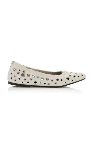 Golden Goose Amy Eyelet-Embellished Leather Ballet Flats | Thumbnail 6